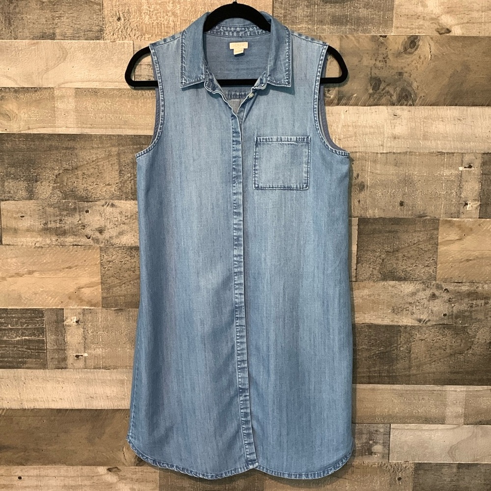 J. Crew Sleeveless Lyocell & Cotton Dress - Picture 12 of 14